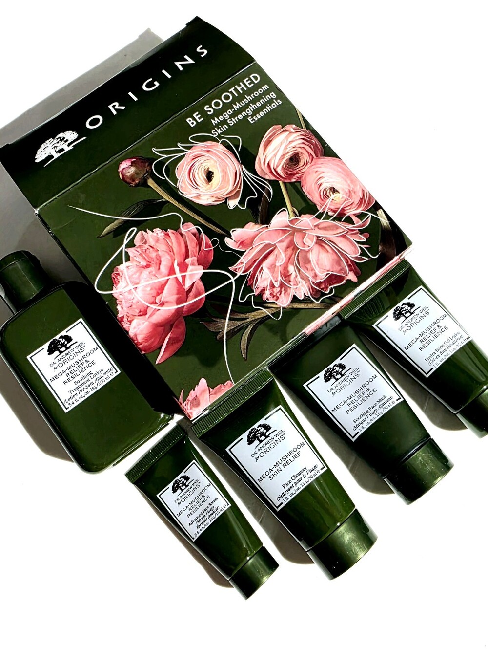 Origins Be Soothed Mega Mushroom Skin Strengthening Essentials 5 Piece Set New
